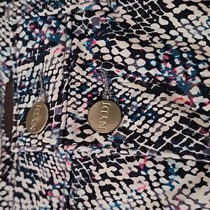 NYDJ Sheri Slim Blue Snake Print Pants